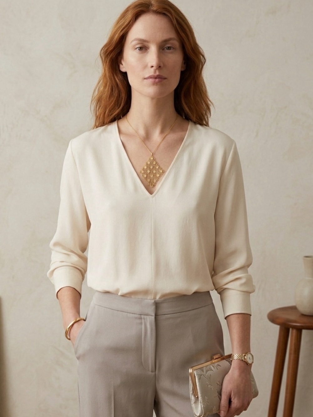 Gold Plated Floral Pendant Necklace Boho Chic Beach Spring Summer